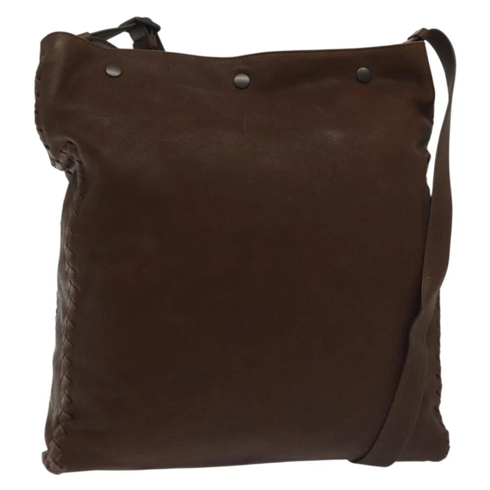 BOTTEGA VENETA Shoulder Bag Leather Brown Auth ep10281